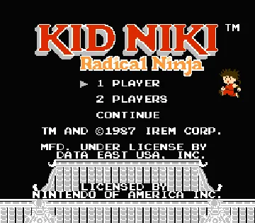 Kid Niki - Radical Ninja (USA) (Rev 1) screen shot title